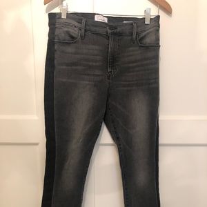 FRAME Le High Skinny Coated Tuxedo Shadow Jeans